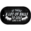 A Lot of Balls Novelty Metal Dog Tag Necklace DT-8573