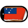 Samoa Flag Scroll Metal Novelty Dog Tag Necklace DT-9272