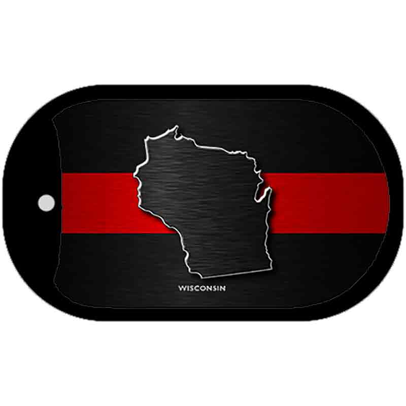 Wisconsin Thin Red Line Novelty Dog Tag Necklace DT-9738