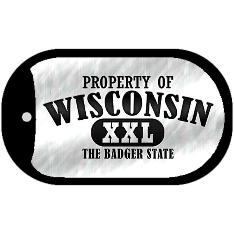 Property Of Wisconsin Novelty Metal Dog Tag Necklace DT-9790