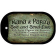 Nana and Papas Bed and Breakfast Novelty Metal Dog Tag Necklace DT-9842