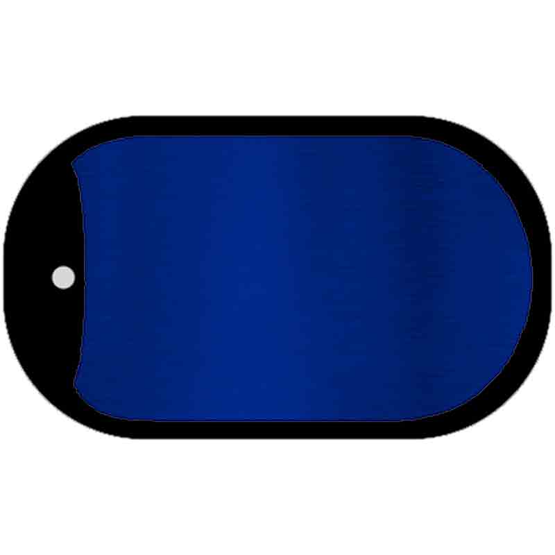Blue Metallic Solid Novelty Metal Dog Tag Necklace