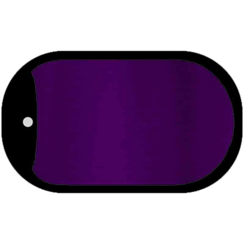 Purple Metallic Solid Novelty Metal Dog Tag Necklace