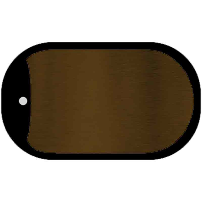 Brown Metallic Solid Novelty Metal Dog Tag Necklace