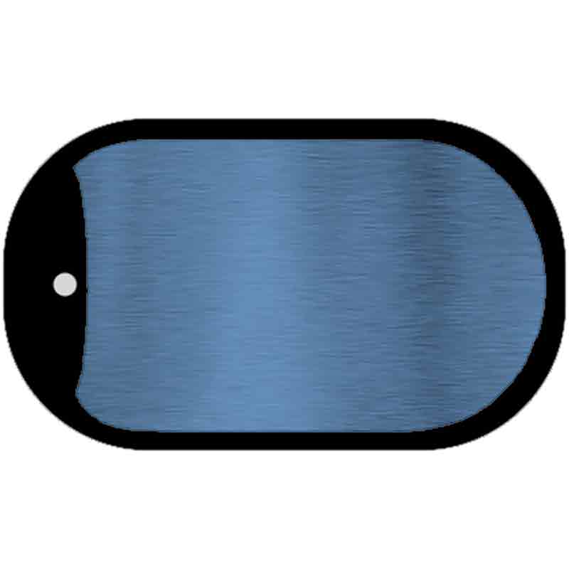 Light Blue Metallic Solid Novelty Metal Dog Tag Necklace