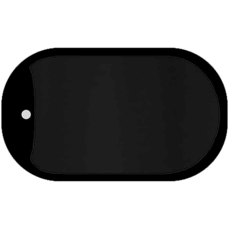 Black Metallic Solid Novelty Metal Dog Tag Necklace