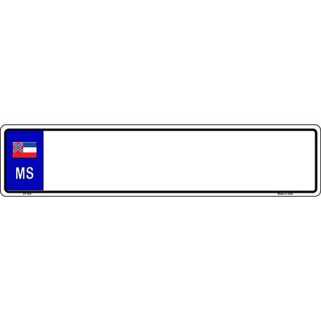 Mississippi Blank Novelty Metal European License Plate Tag EP-024