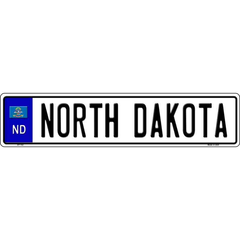 North Dakota Novelty Metal European License Plate Tag EP-102