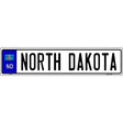 North Dakota Novelty Metal European License Plate Tag EP-102