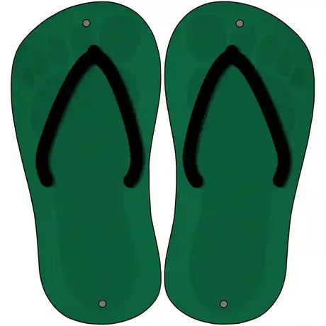 Green Solid Novelty Metal Flip Flops (Set of 2)