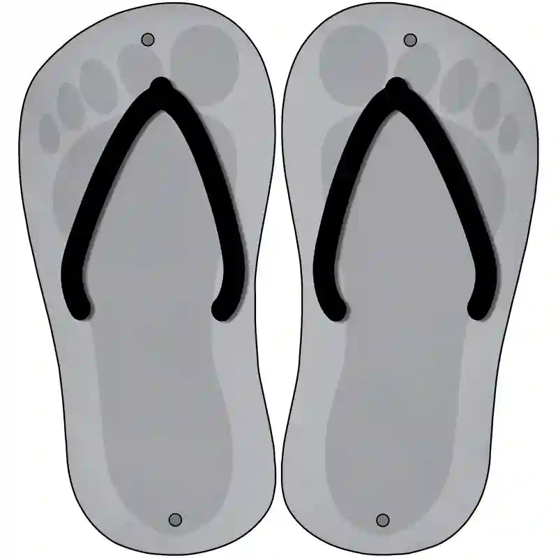 Gray Solid Novelty Metal Flip Flops (Set of 2)