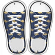 Fishes Navy Blue Novelty Metal Shoe Outlines (Set of 2)