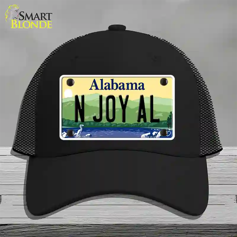 N Joy AL Alabama Novelty License Plate Hat Mesh / Black