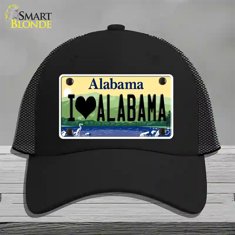 I Love Alabama Novelty License Plate Hat Mesh / Black