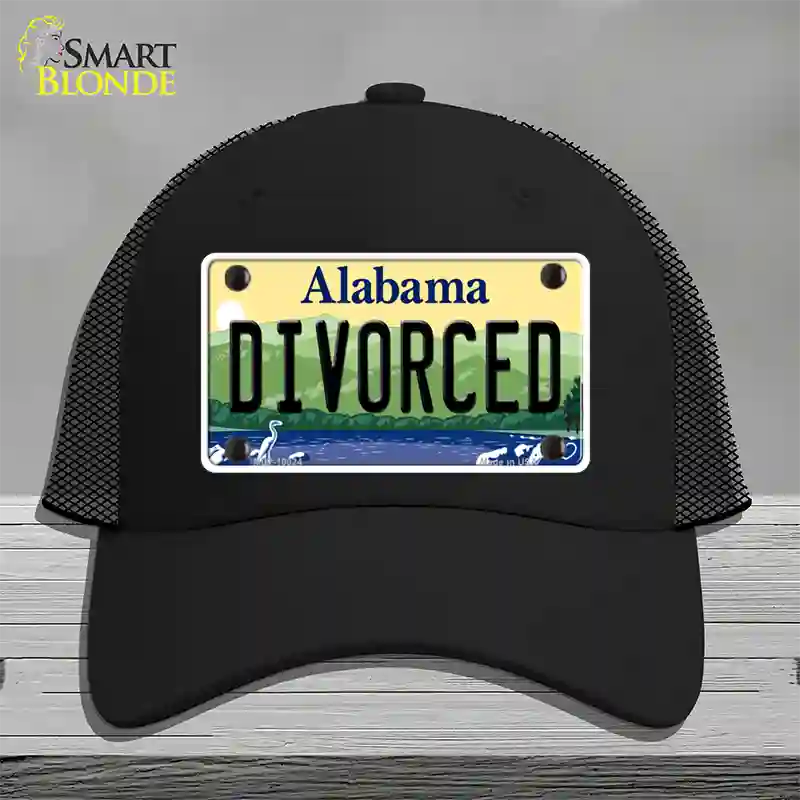 Divorced Alabama Novelty License Plate Hat Mesh / Black