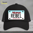 Rebel Arkansas Novelty License Plate Hat Mesh / Black