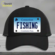Fishing Connecticut Novelty License Plate Hat Mesh / Black