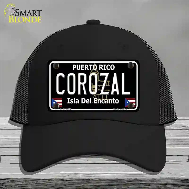 Corozal Puerto Rico Black Novelty License Plate Hat Mesh / Black