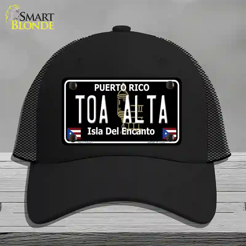 Toa Alta Puerto Rico Black Novelty License Plate Hat Mesh / Black