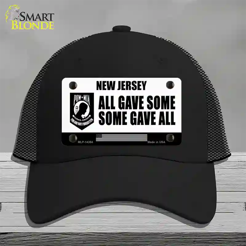 New Jersey POW MIA Some Gave All Novelty License Plate Hat Mesh / Black