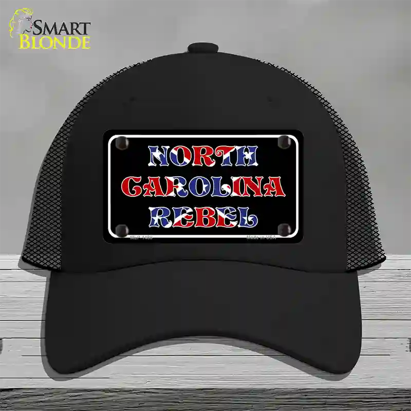 North Carolina Rebel Novelty License Plate Hat Mesh / Black