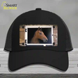 Horse In Barn Novelty License Plate Hat Mesh / Black