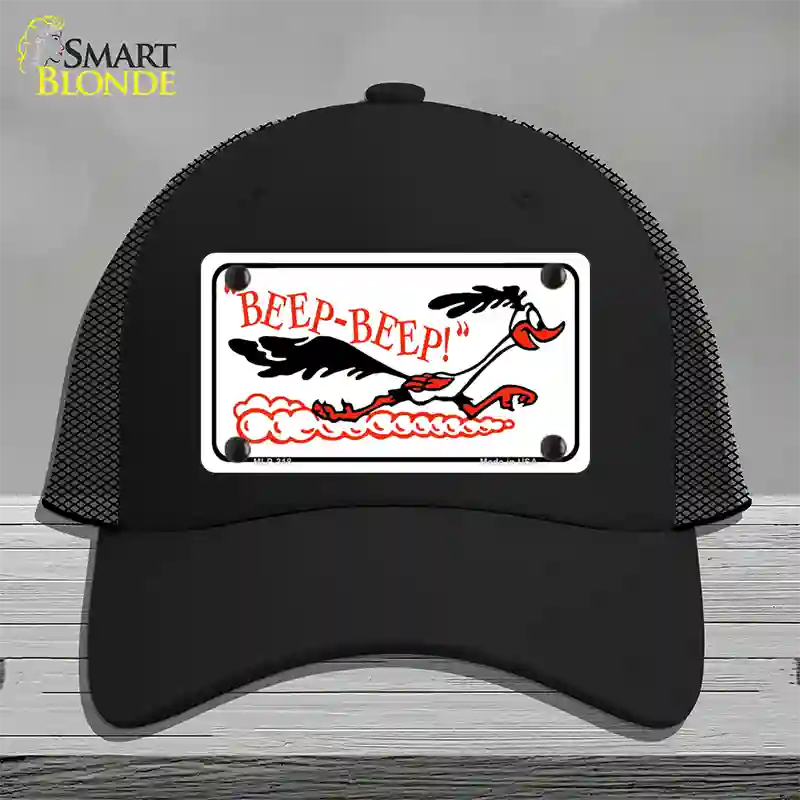 Beep Beep Roadrunner Novelty License Plate Hat Mesh / Black
