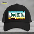 I Love Arizona Novelty License Plate Hat Mesh / Black
