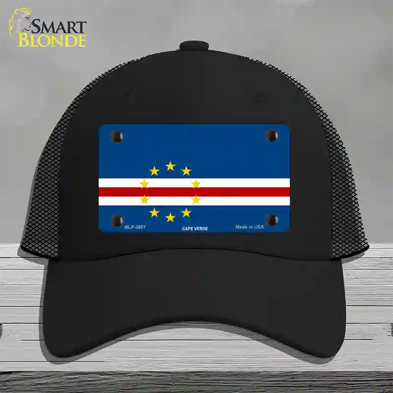 Cape Verde Flag Novelty License Plate Hat Mesh / Black