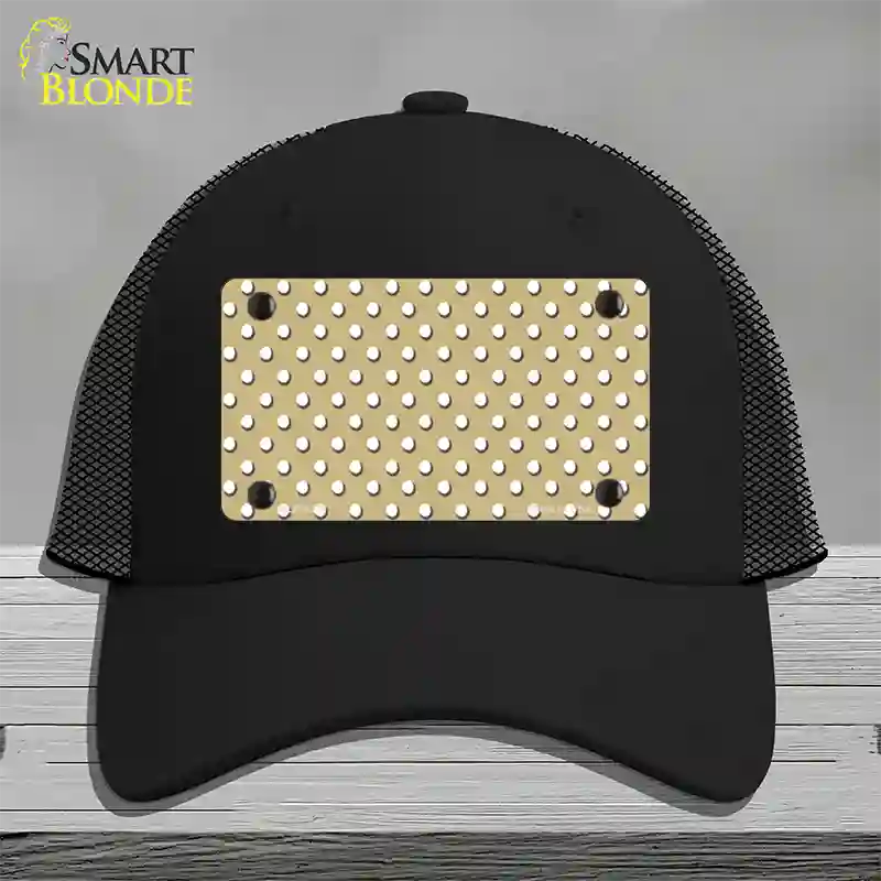 Gold Polka Dot Novelty License Plate Hat Mesh / Black