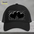 Black White Polka Dot Center Hearts Novelty License Plate Hat Mesh / Black