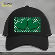 Green White Polka Dot Center Hearts Novelty License Plate Hat Mesh / Black