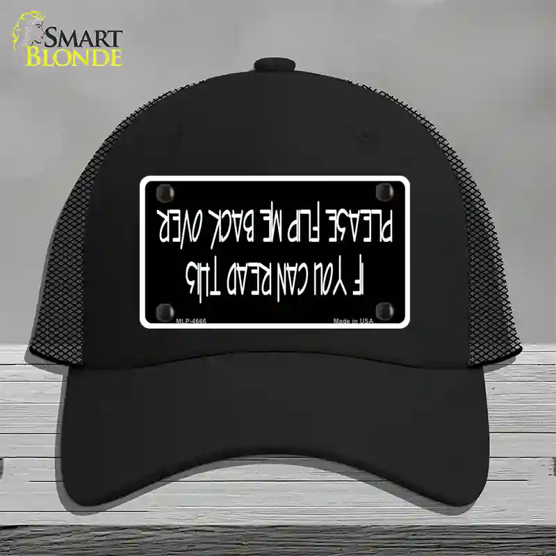 Flip Me Over Metal Novelty License Plate Hat Mesh / Black