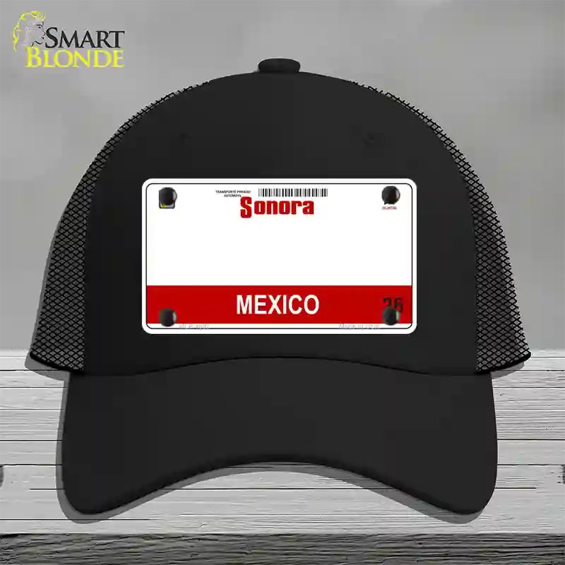 Sonora Mexico Novelty License Plate Hat Mesh / Black