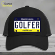 Golfer Pennsylvania State Novelty License Plate Hat Mesh / Black