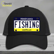 Fishing Pennsylvania State Novelty License Plate Hat Mesh / Black