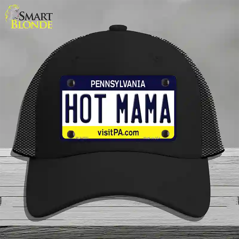 Hot Mama Pennsylvania State Novelty License Plate Hat Mesh / Black