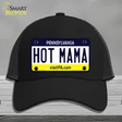 Hot Mama Pennsylvania State Novelty License Plate Hat Mesh / Black