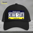 Cheese Steak Pennsylvania State Novelty License Plate Hat Mesh / Black