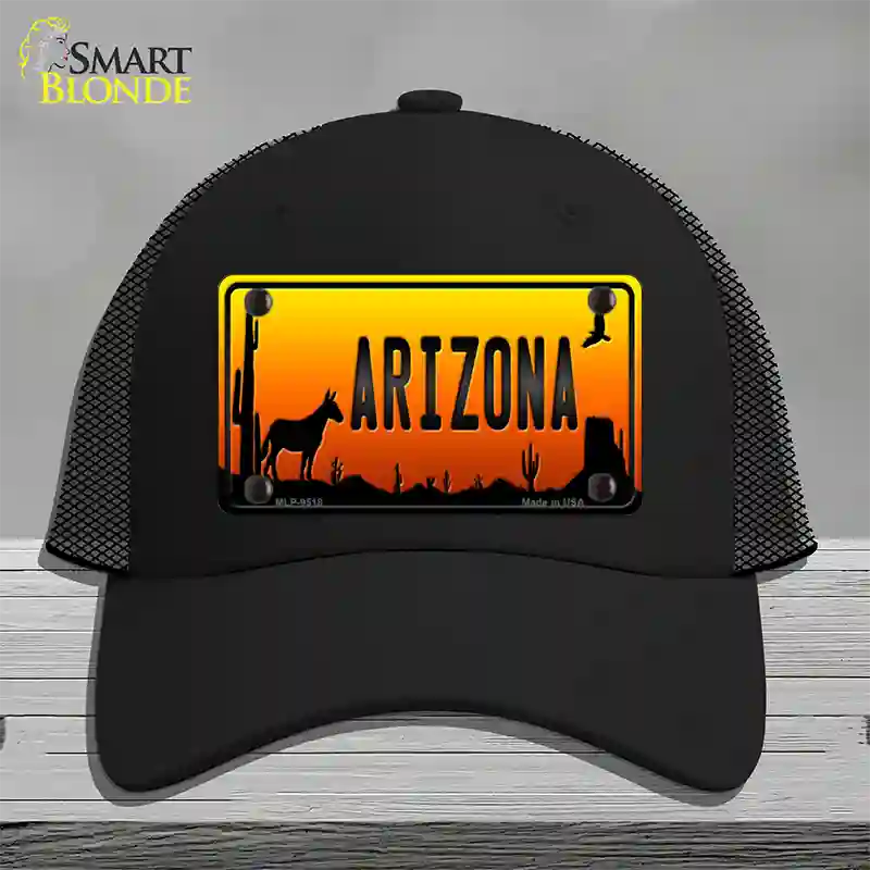 Donkey Arizona Scenic Novelty License Plate Hat Mesh / Black