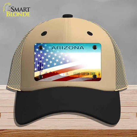 Arizona with American Flag Novelty License Plate Hat HAT-MLP-12331