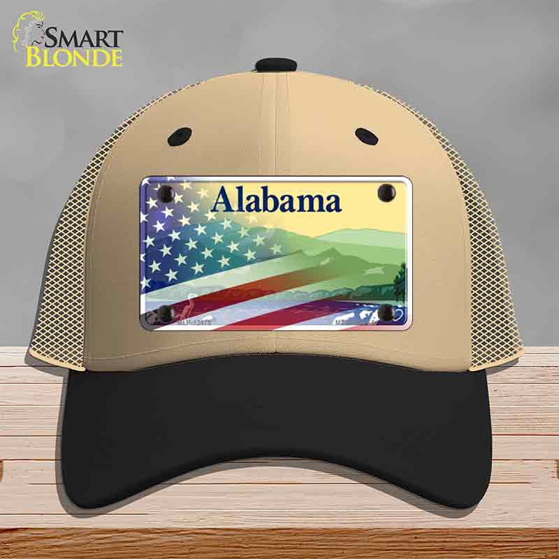 Alabama with American Flag Novelty License Plate Hat HAT-MLP-12475