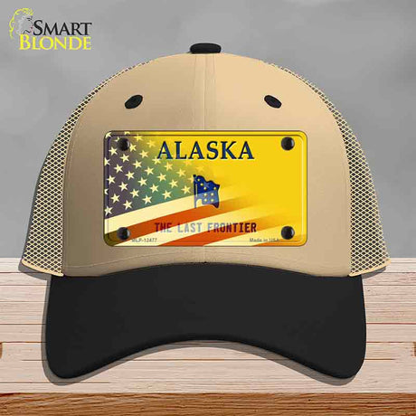 Alaska with American Flag Novelty License Plate Hat HAT-MLP-12477