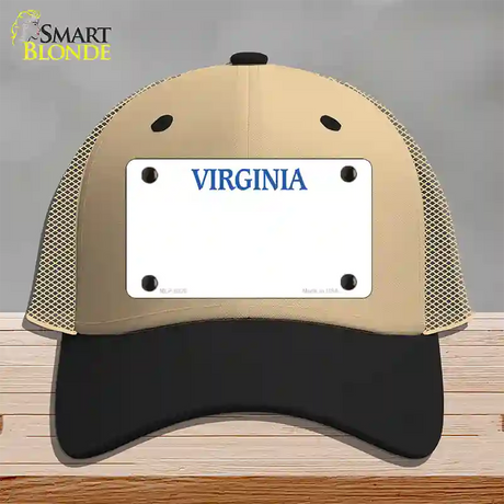 Virginia Old Dominion Blank Novelty License Plate Hat Mesh / Khaki|Black