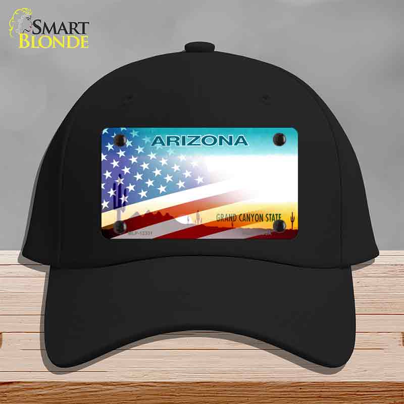 Arizona with American Flag Novelty License Plate Hat HAT-MLP-12331