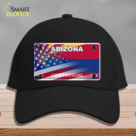 Arizona Centennial American Flag Novelty License Plate Hat HAT-MLP-12436