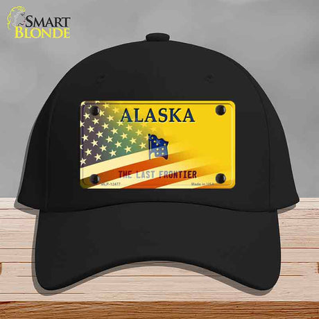Alaska with American Flag Novelty License Plate Hat HAT-MLP-12477