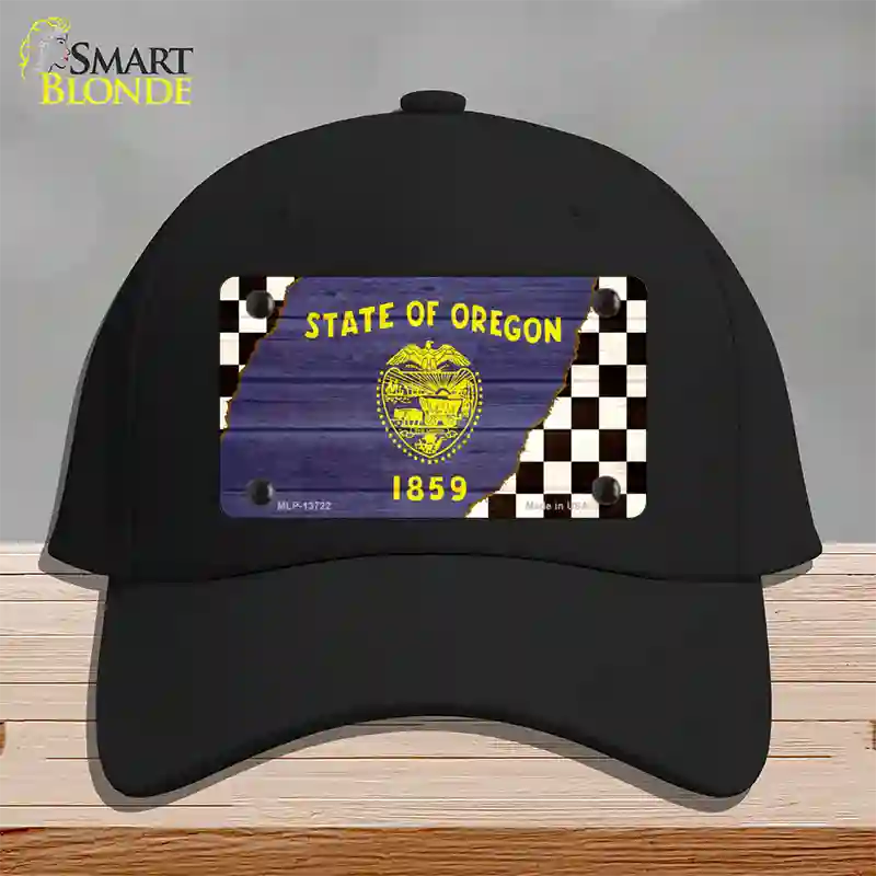 Oregon Racing Flag Novelty License Plate Hat Tag Cotton / Black