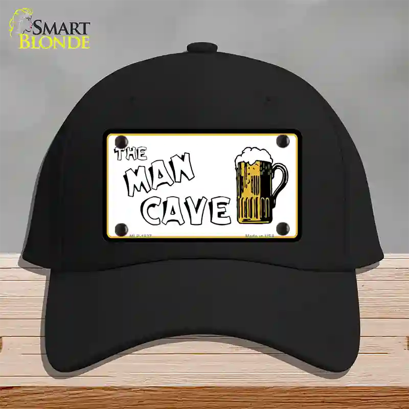 Man Cave Novelty License Plate Hat Cotton / Black