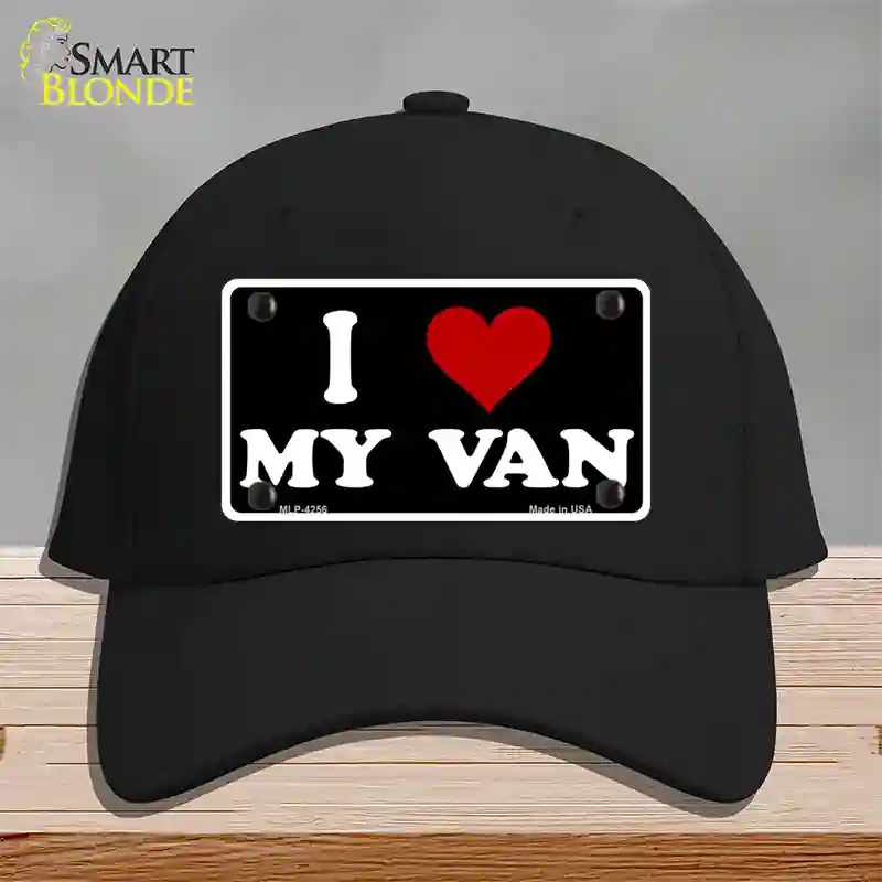 I Love My Van Black Novelty License Plate Hat Cotton / Black